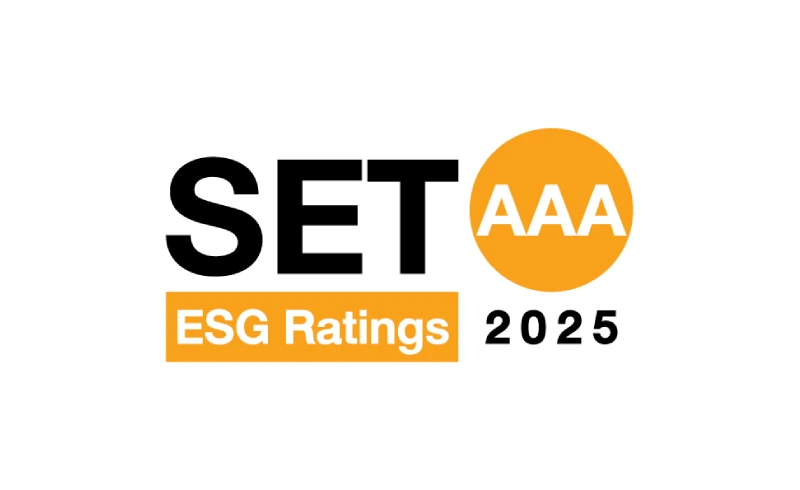 ได้รับการประเมินหุ้นยั่งยืน SET ESG Ratings ประจำปี 2568 ในระดับ AAA